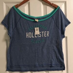 Hollister off shoulder crop t shirt L NWT